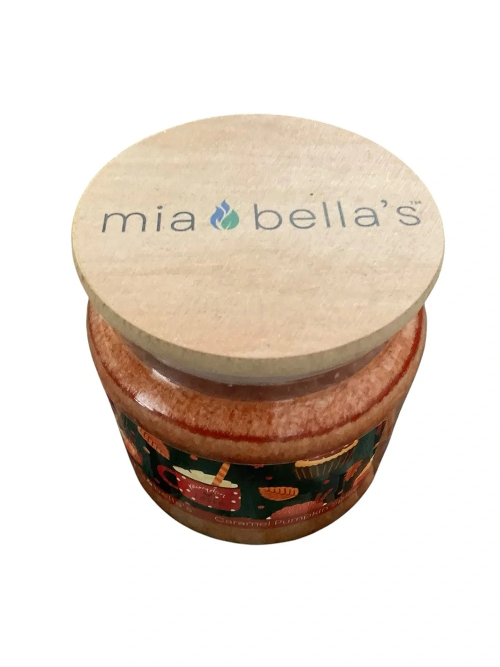 MIA BELLA’S Caramel Pumpkin Spice Scented Palm Wax Candle NWOT